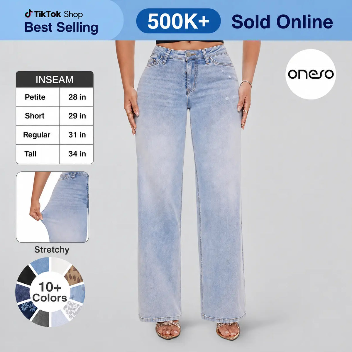 Magic ONESO Mid-Low Rise BBL Wide Leg Jeans