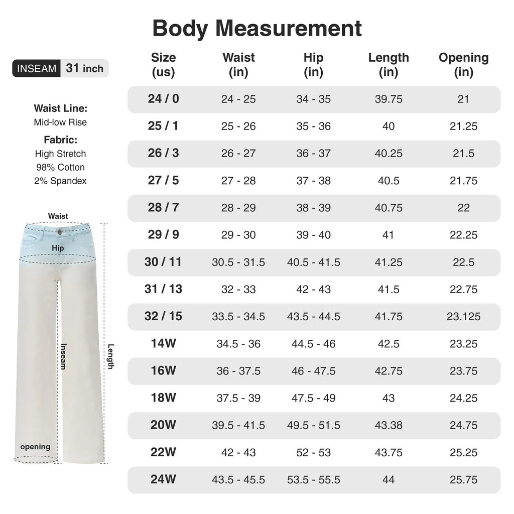 Magic ONESO Mid-Low Rise BBL Wide Leg Jeans